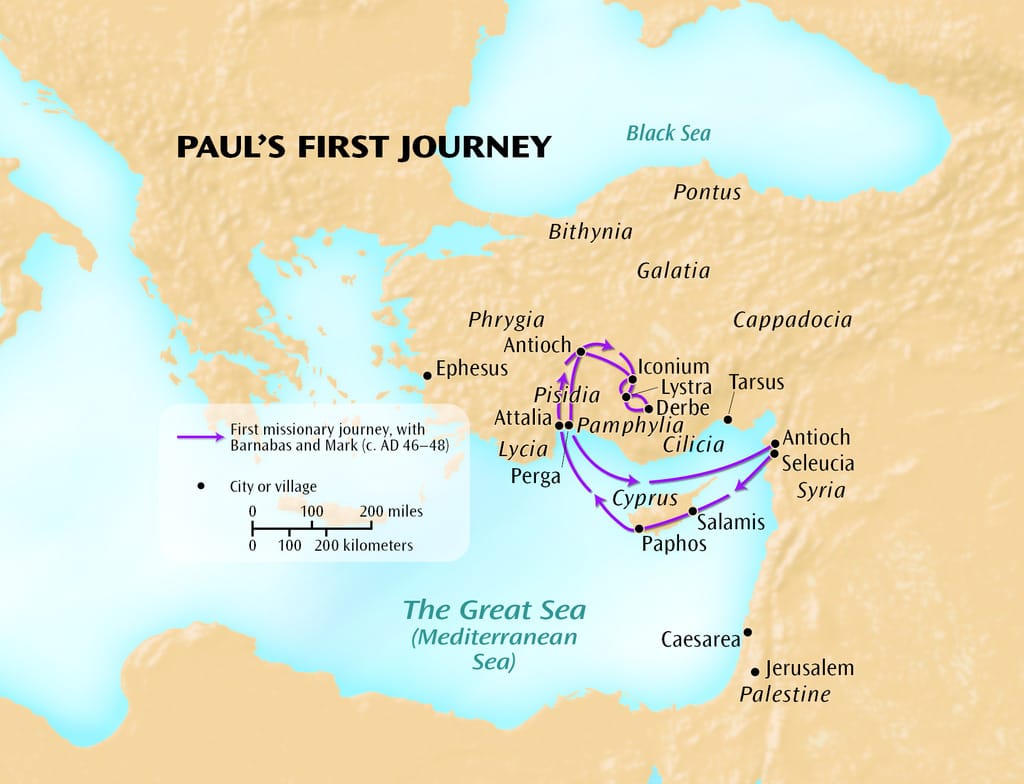 Paul's Missionary Journey map